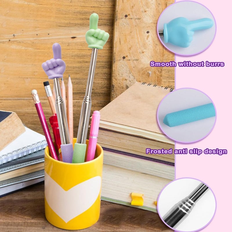 CAPHONT 5 PCS Retractable Teacher Pointer Stick for Classroom Kids Reading Finger Pointer Stick for School Kindergarten Elementary, Classroom Supplies - Image 3